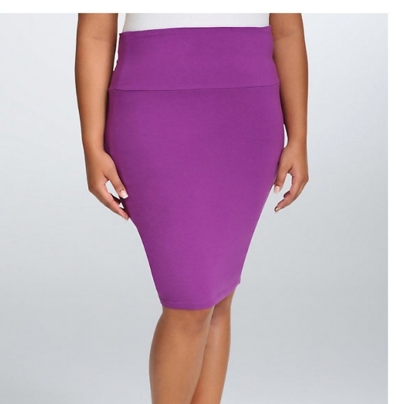 Torrid Purple Bodycon Mini Skirt Fold Over Stretch 2x - Picture 1 of 5